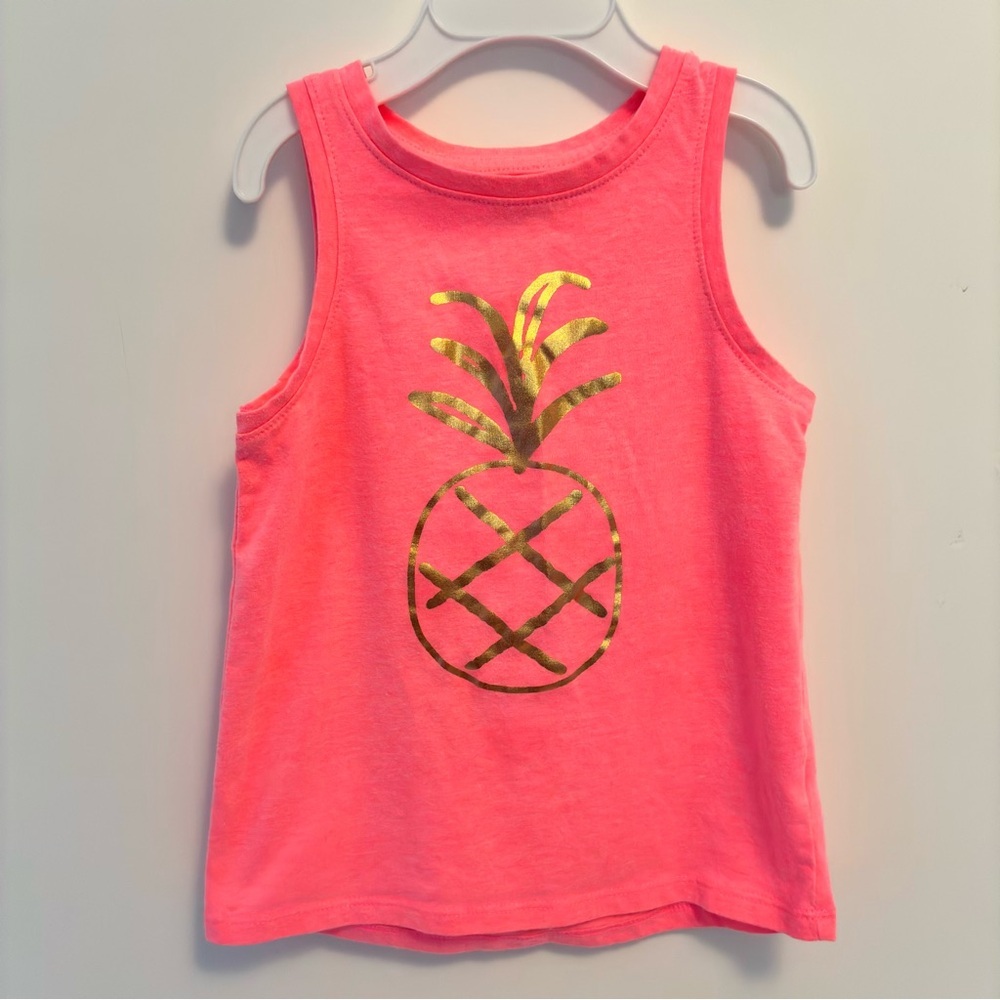 Cat & Jack Toddler Girl Pineapple Graphic Tank Top Luminous Coral Size 3T